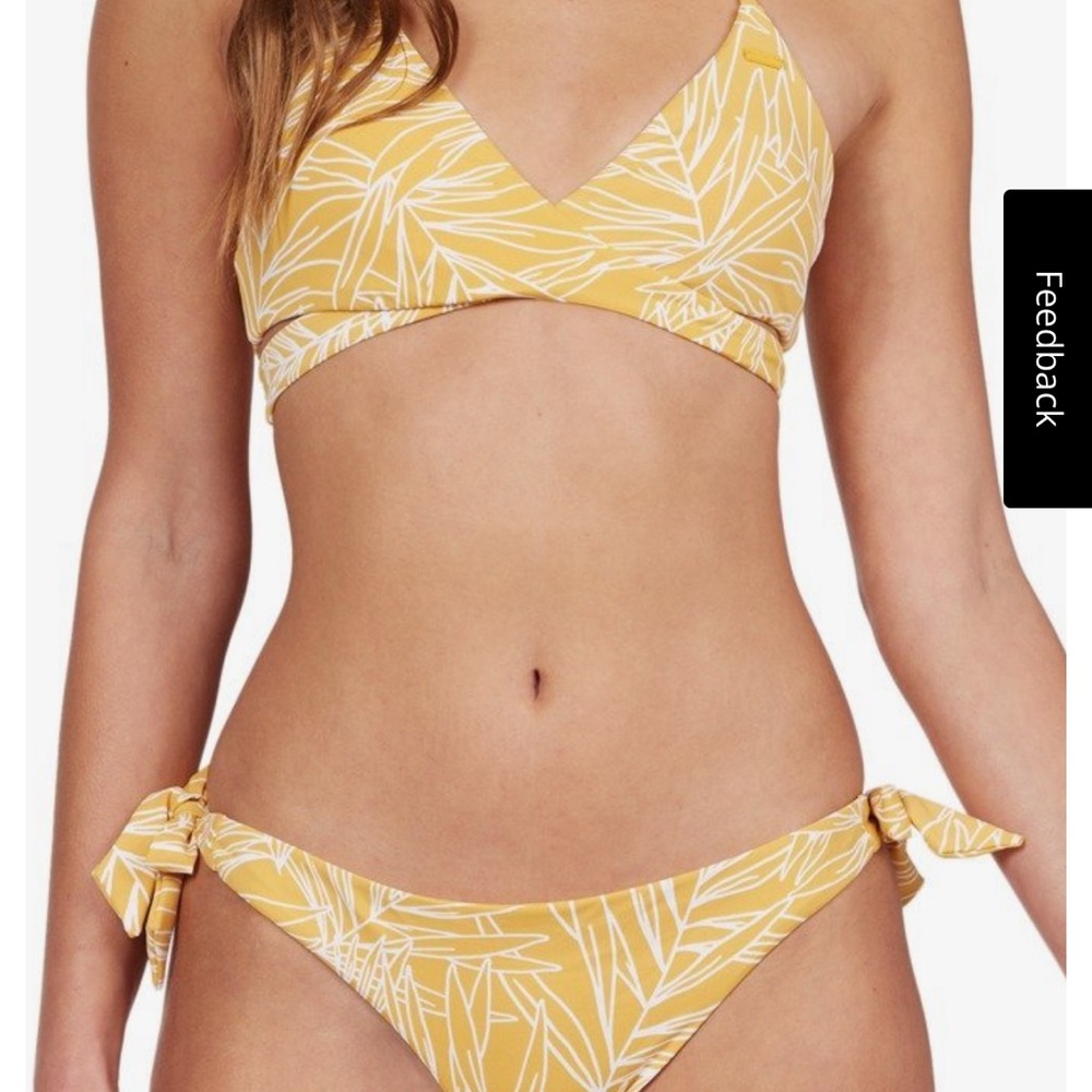 NWT Roxy Mineral Yellow Bico Palm Bikini Set